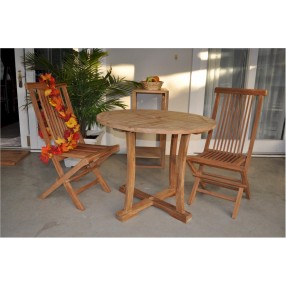 Anderson Teak Descanso Bristol 3-Pieces Dining Set Side View