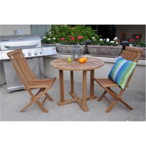 Anderson Teak Montage Bristol 3-Pieces Dining Set Front View