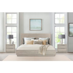 Armen Living Abbey Queen 3 Piece Bedroom Set in Grey Oak Wood