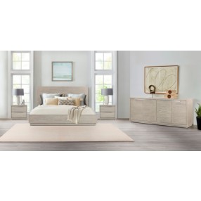 Armen Living Abbey King 4 Piece Bedroom Set In Grey Oak Wood