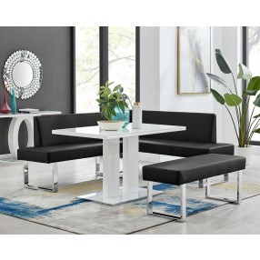Armen Living Amanda 3 Piece Rectangular Dining Set- Black