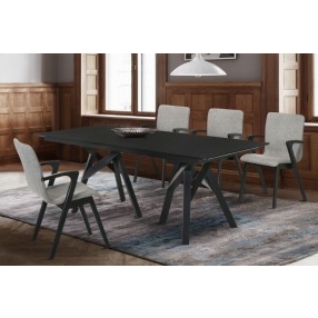 Armen Living Cortina and Varde 5 Piece Black Rectangular Dining Set 