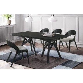 Armen Living Cortina and Polly 5 Piece Black Rectangular Dining Set