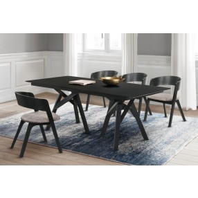 Armen Living Cortina and Jackie 5 Piece Black Rectangular Dining Set