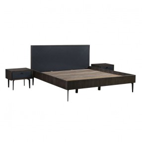 Armen Living Cross Dark Gray Solid Oak 3pc Bedroom Set