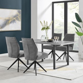 Armen Living Fenton and Charcoal Monarch 5 Piece Modern Rectangular Dining Set