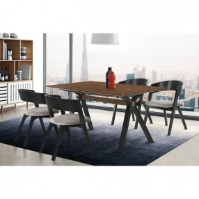 Armen Living Laredo and Jackie 5 Piece Black Rectangular Dining Set