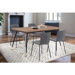Armen Living Messina and Gillian Dark Gray Fabric 5 Piece Rectangular Dining Set