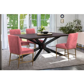 Armen Living Pirate and Pink Velvet Memphis 5 Piece Modern Dining Set