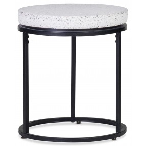  Moe's Home Collection Circulate Round Side Table Salt And Pepper - Front