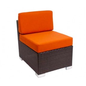 Aruba Armless Middle Sofa Section Java Wicker - No Cushions