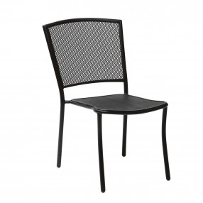 Woodard Café Series Albion Textured Black Side Chair - Stackable