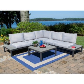 Tortuga Outdoor Lakeview Modern Aluminum 4pc Outdoor Patio Sectional Set