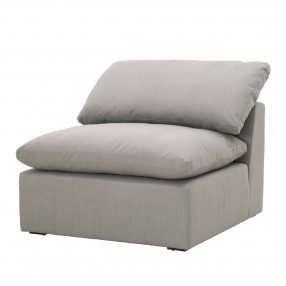 Essentials For Living Sky Modular Armless Chair in Peyton Slate - Front Side Angle