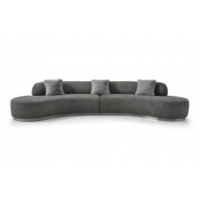 Perla Curved Sofa in Dark Gray- front view