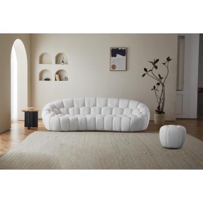 Nest Curved Sofa in White- Lifestyle 1