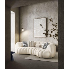 Rhodes Curved Sofa in White- Lifestyle 1