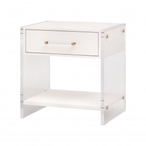 Essentials For Living Sonia Shagreen 1-Drawer Nightstand - Front Side Angle