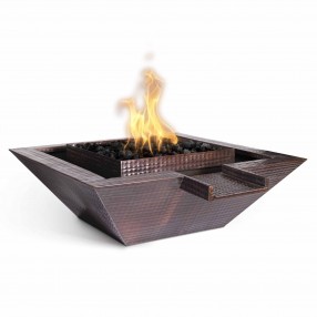 The Outdoor Plus Maya Hammered Copper Fire & Water Bowl - Gravity Spill