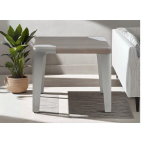 Elena Side Table in Light Gray- Lifestyle