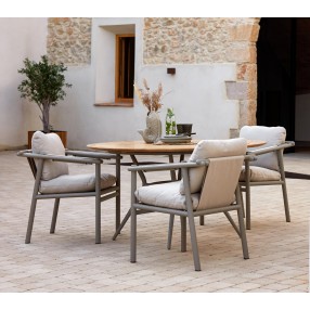Cane-Line Sticks Armchair with Round Table Set