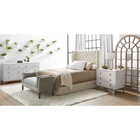 Strand Shagreen 3-Drawer Nightstand in White Shagreen - Lifestyle