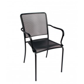 Chesapeake Armchair Micro Mesh Seat & Back - Powder Coated Steel - Black