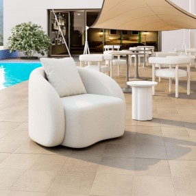 Sunny Isles Accent Chair in Beige- Lifestyle 1