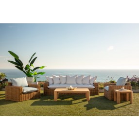 Sunset West Natural Teak Coffee Table - Lifestyle 1