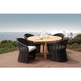Sunset West Natural Teak 56" Round Dining Table - Lifestyle 3
