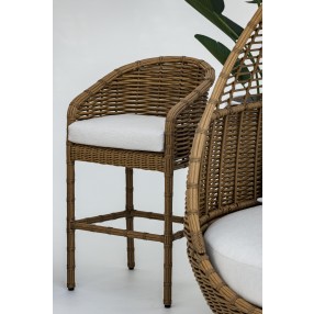 Sunset West Playa Barstool in Soothe Pearl with Flange Welt - Lifestyle
