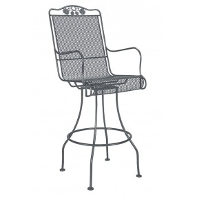 Woodard Briarwood Swivel Bar Stool with Optional Seat and Back Cushion