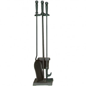 Mr. Bar-B-Q UniFlame® 4 Piece Black Finish Fireset with Ball Handles