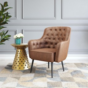 Tasmania Accent Chair Vintage Brown - Lifestyle