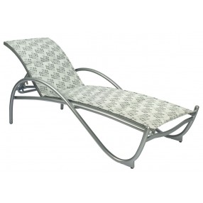 Woodard Tribeca Padded Adjustable Chaise Lounge - Angled