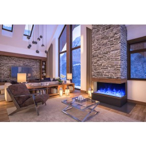 60" 3 Sided Glass Electric Fireplace Built-in Only - Lifestyle 1