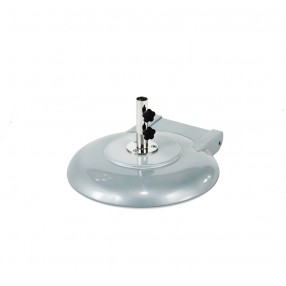 100 Pound - 24" Diameter Concrete Filled Aluminum Shell Umbrella Base With Wheels - Silver Mist