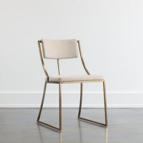 Sunpan Makena Dining Chair Monument Oatmeal - Front Side Angle