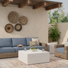 Sunset West Antique Stone Square Coffee Table