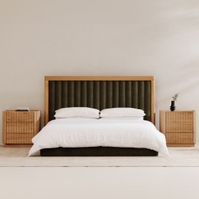 Moe's Home Collection Nina Queen Bed, Green - Lifestyle