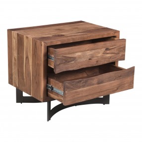 Moe's Home Collection Bent Nightstand Smoked - Front Side Opened Angle