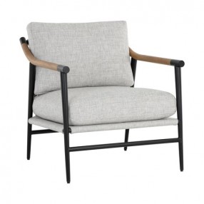 Sunpan Meadow Dining Armchair - Vault Fog - Front Side Angle