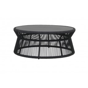 Sunset West Milano Coffee Table w/ 40" Round Honed Absolute Granite Insert Top - Front Angle