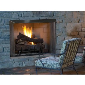 Superior Fireplaces 36" Fireplace In White Herringbone/Stacked Refractory Panels 
