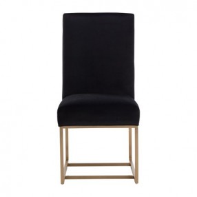 Sunpan Joyce Dining Chair in Cube Black - Front Angle