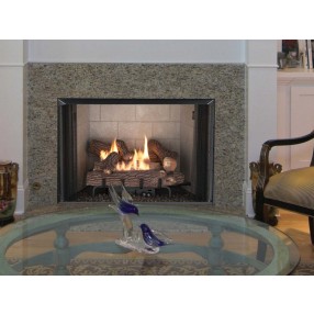 Superior Fireplaces 36" Firebox with 24" Tall Opening And White Stacked Refractory Panels - Lifestyle