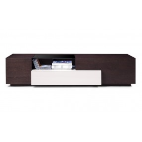 J&M Furniture TV Stand 015-Brown Oak / Grey Lacquer