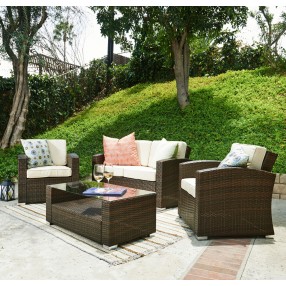 Emma Collection Outdoor Garden Patio Furniture 4PC set w/ Table