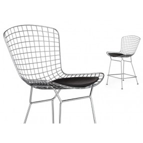 The Who Medium Stool Polished With Chrome Wire Frame