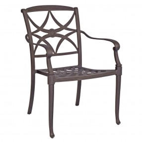 Woodard Wiltshire Dining Arm Chair with Optional Cushion - Angled